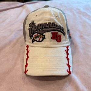 KU 2006 Champion Embroidered Baseball Cap - White and Red
